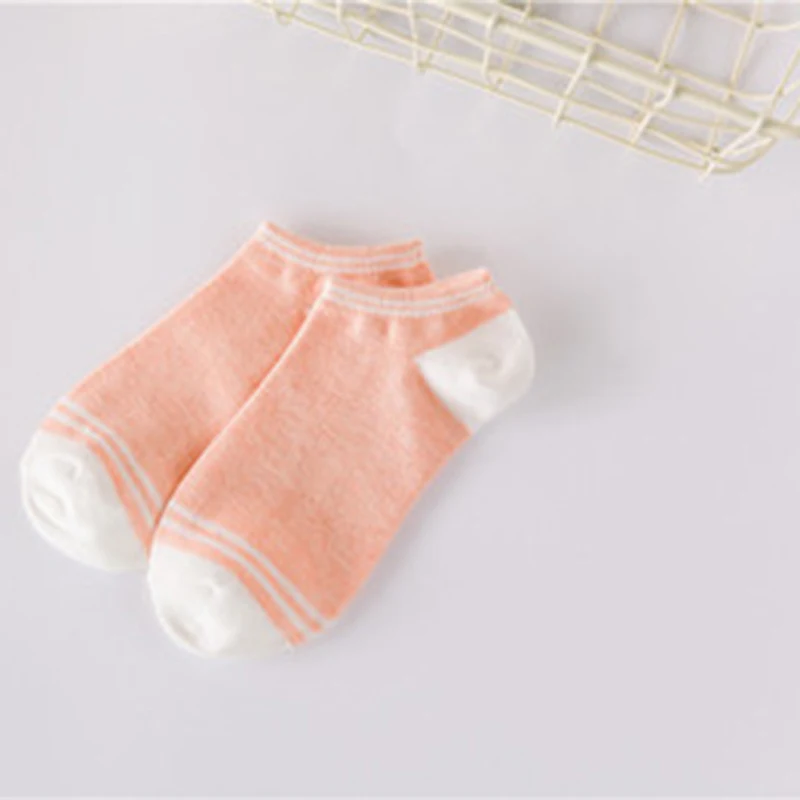 Women Striped Cotton Socks Thin Slippers Socks Small Fresh Invisible Ventilate Boat Hosiery Low Ankle Socks For Woman 5 Colors