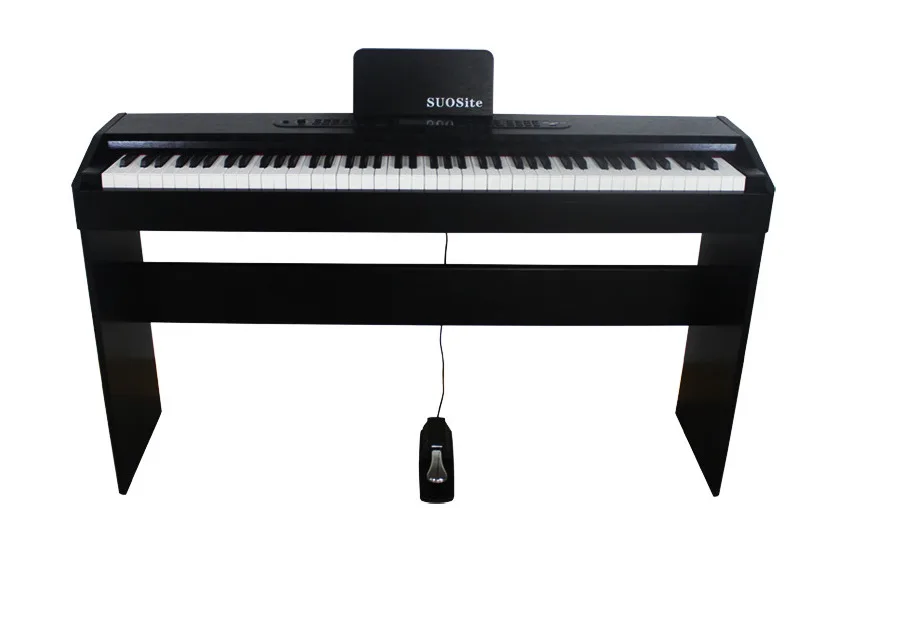 BAIYUAN 88 keys digital electronic piano wood grain single - pedal vertical heavy hammer teaching piano adult grading efforts