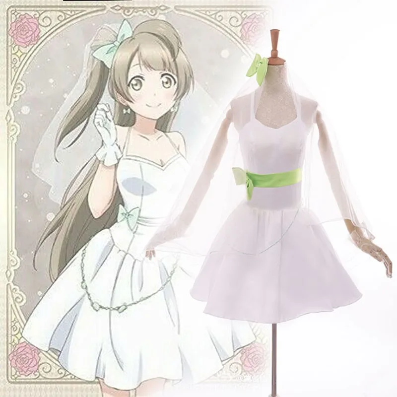 

Love Live! School Idol Project Awakening Bridesmaid Minami Kotori Cosplay White MIni Dress Love Live Cosplay Costume