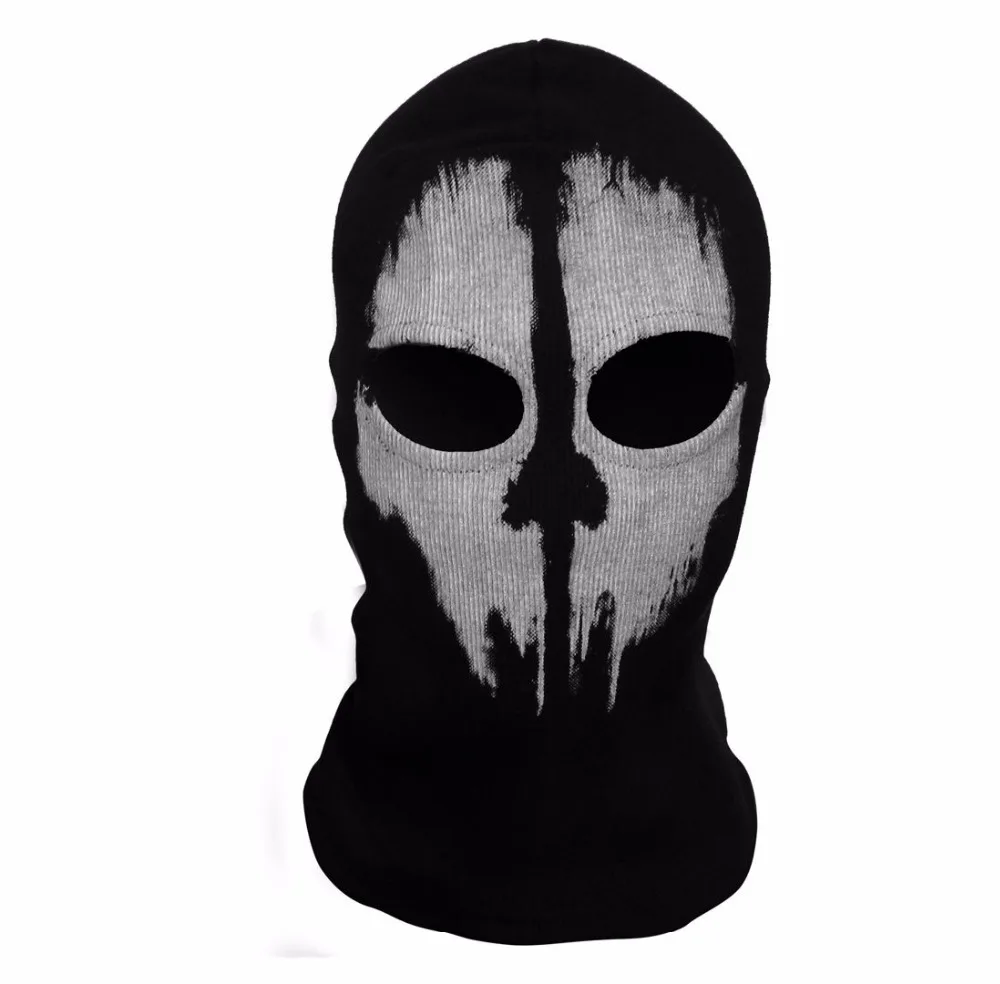 SzBlaZe Marke COD Geister Druck Baumwolle Strumpf Balaclava Maske Skullies Mützen Für Halloween Krieg Spiel Cosplay CS player Kopfbedeckungen