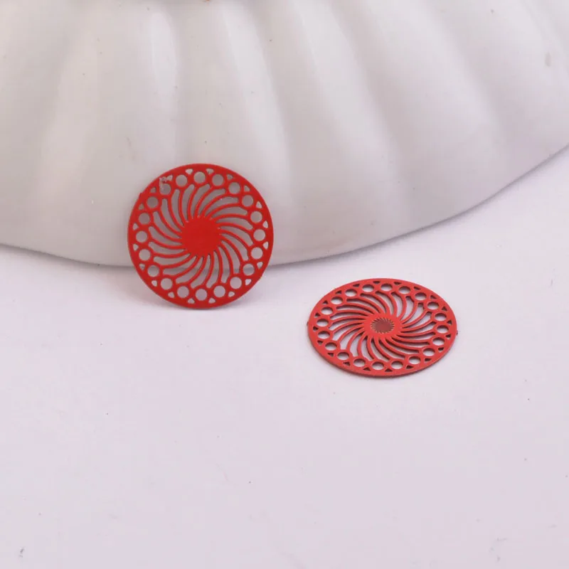 100 Stück AC1339 14mm Runder Verbinder Silberbeschichtet Kaleidoskop-Charm Halskette Ohrring Kleiner Runder Anhänger – Detail 2