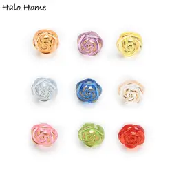 50pcs Shank Acrylic Round Buttons Rose Sewing Scrapbooking Gift Home Clothing DIY Making Handwork Decor 11mm