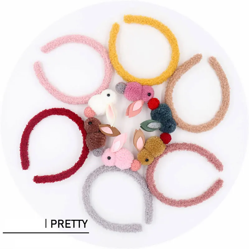 Lovely Girl Baby Hairband Tiara Headbands Hair Hoops Headwear Cute Three-Dimensional Plush Rabbit Kid Hair Accessories Headdress