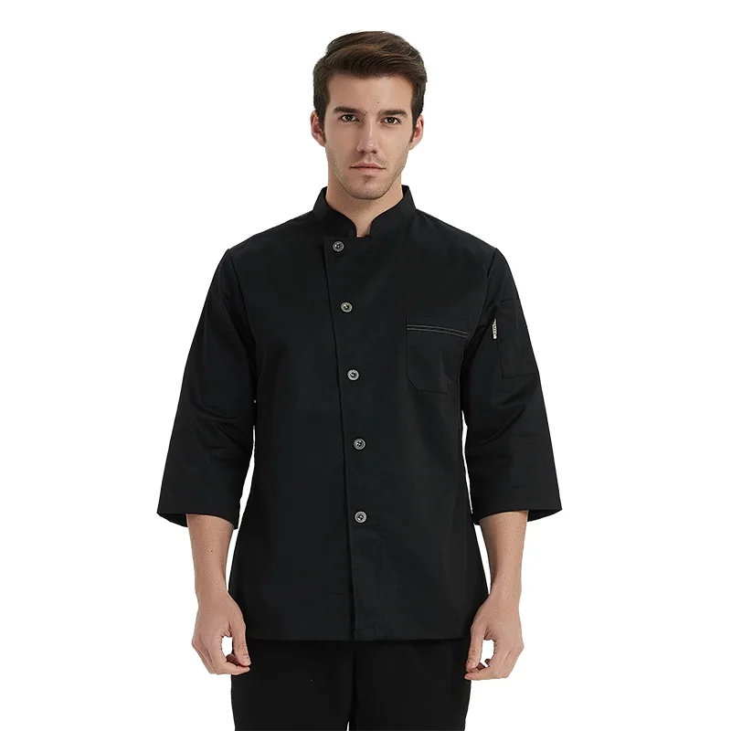 Chef Work Clothing Men and Women Hotel Three Quarter Sleeve Chefs Uniform Western Restaurant Cook Wear Coffee Shop Workwear