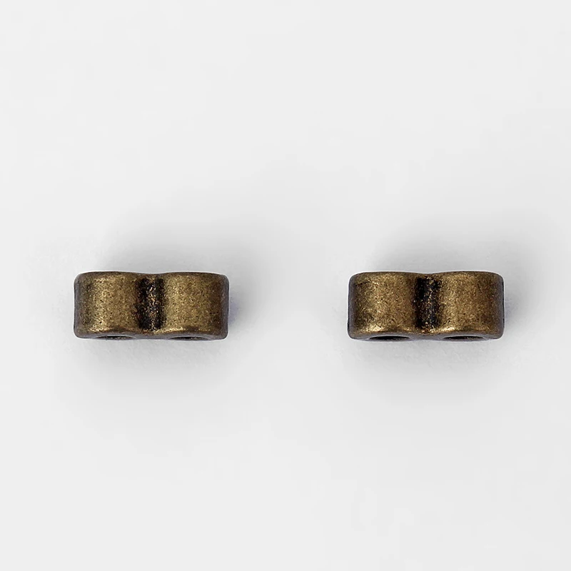 20pcs Antique Bronze Charms Double Hole Slider Beads Spacer For 2mm Round Leather Cord Bracelet Necklace Jewelry Findings
