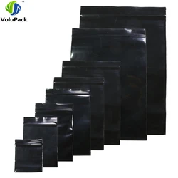 100Pcs Multi Maten Hersluitbare Poly Ziplock Pakket Pouches Black Heat Sealing Zip Lock Plastic Opbergzakken