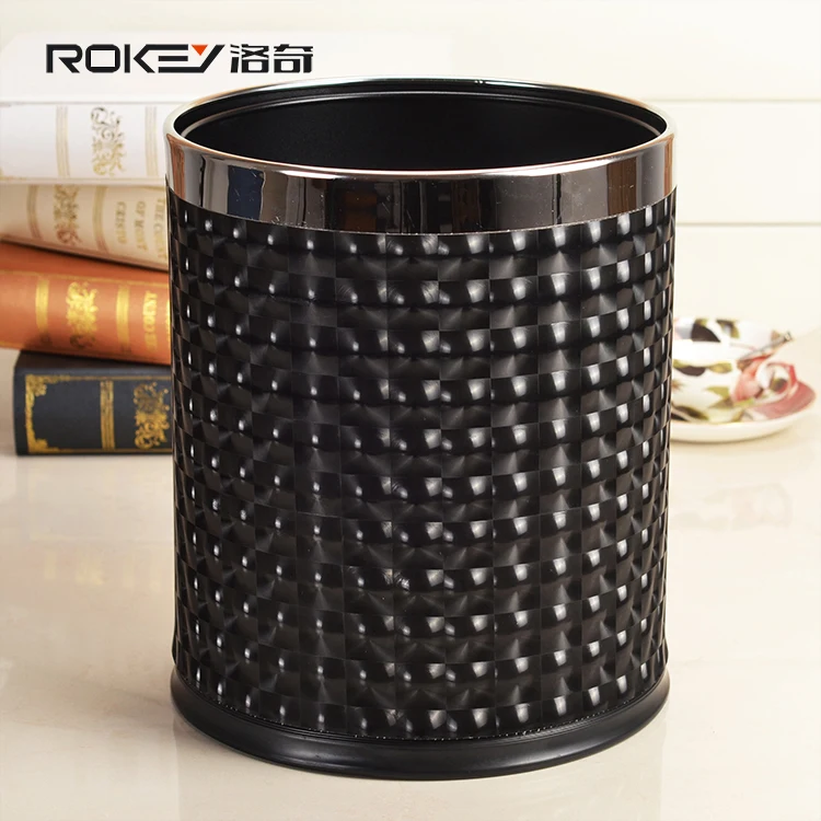 Rocky Black Lightning grain leather double stainless steel trash trash fashion creative home European shipping