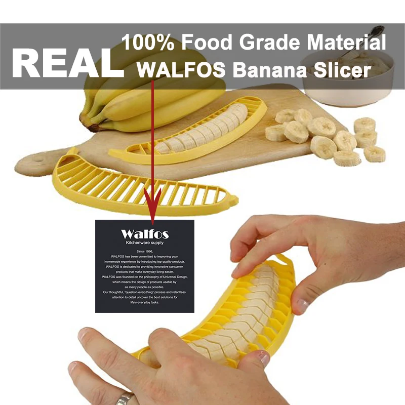 Kitchen Gadgets Plastic Banana Slicer Cutter Fruit Vegetable Tools Salad Maker Cooking Tools