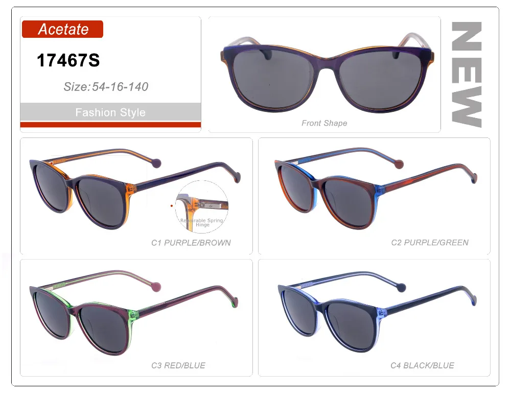 

wholesale women handmade acetate polarized sunglasses