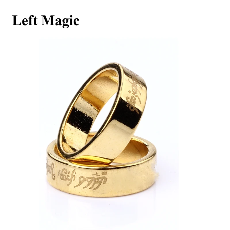 1 Pcs Gold PK Ring Lettering Magic Tricks Magnetic Ring 18mm/19mm/20mm Golden Strong Magnetic Magic Ring Magnet Finger magic