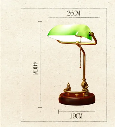 Bankers desk lamp Traditional table lighting fixture green glass shade wood base Table Office Desk Lamp E27 AC110-240V