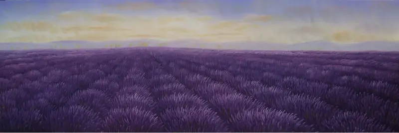 

Hand Painted Canvas Painting Beautifulr Wall Painting Flower Lavender Field Scenery Wall Art Picture for Living Room