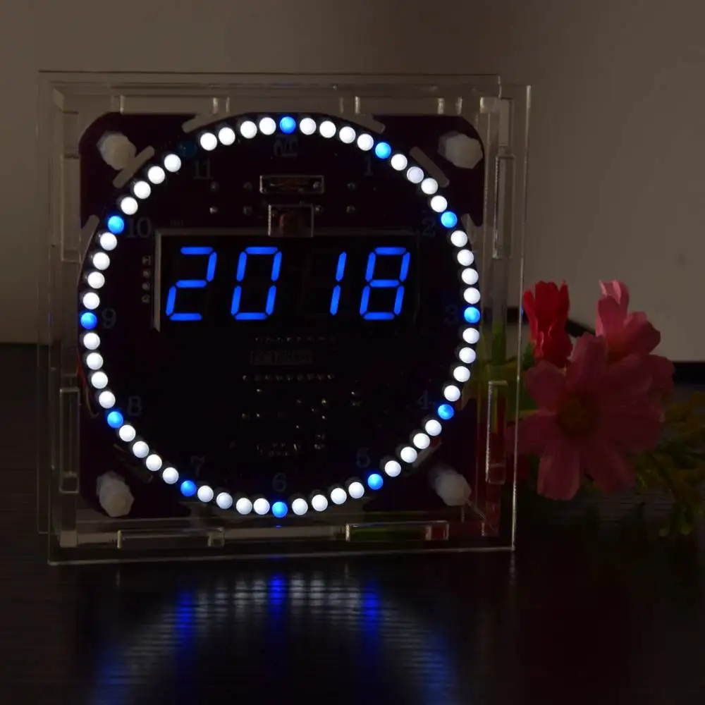 Quarta Generazione FAI DA TE EC1838A DS1302 di Controllo Della Luce di Rotazione HA PORTATO Orologio Elettronico Kit di Rotazione Elettronico Timer