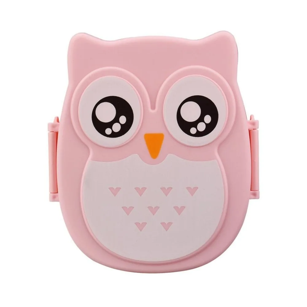 Kawaii Candy Color Owl Lunch Box Microwave Oven Bento Container Case Dinnerware Children's Birthday Gift