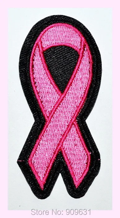 

New ! Breast Cancer Awareness Pink Ribbon Embroidery Iron on Sew on Patch