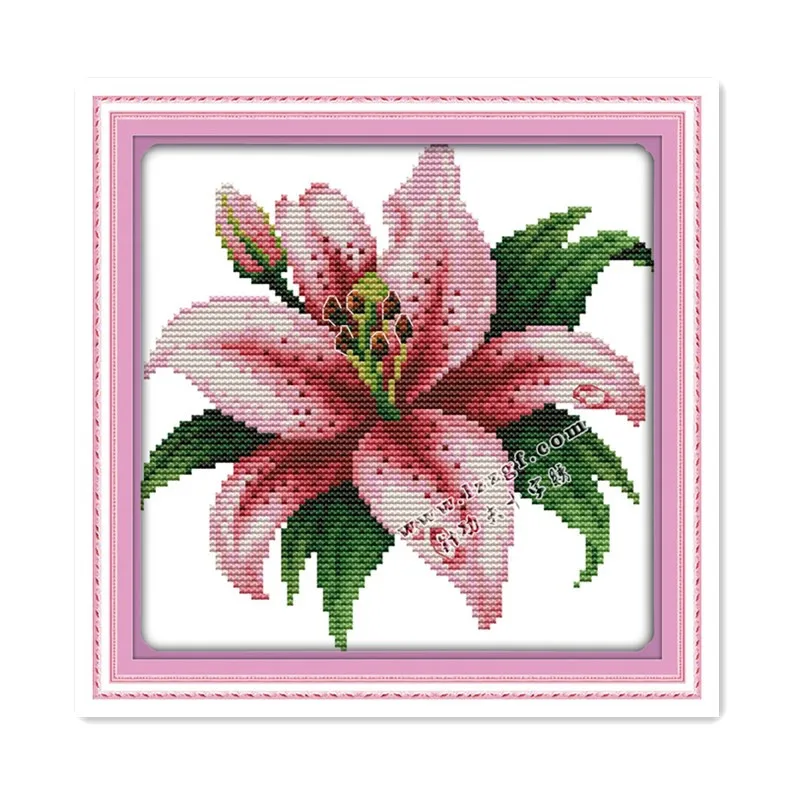 

Cross stitch kit hand-painted blooming lily fragrant overflowing small mini specials wholesale price decorative painting