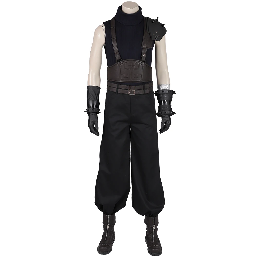 Strife Cosplay Game Final Fantasy VII Remake Zack Fair Cosplay Costume FF7 Cloud Strife Black Halloween Outfit COSPLAYONSEN