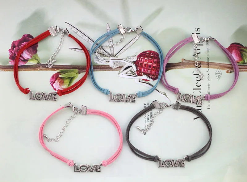 20PCS Mixed Colour Double Velvet Hook Clasp Bracelets #23312