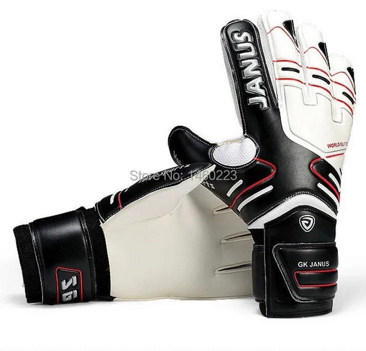 Janus NEW Goalkeeper Goalie Keeper GK Gloves Finger Protect Saving Size 7 8 9 10 BLACK Free Shipping