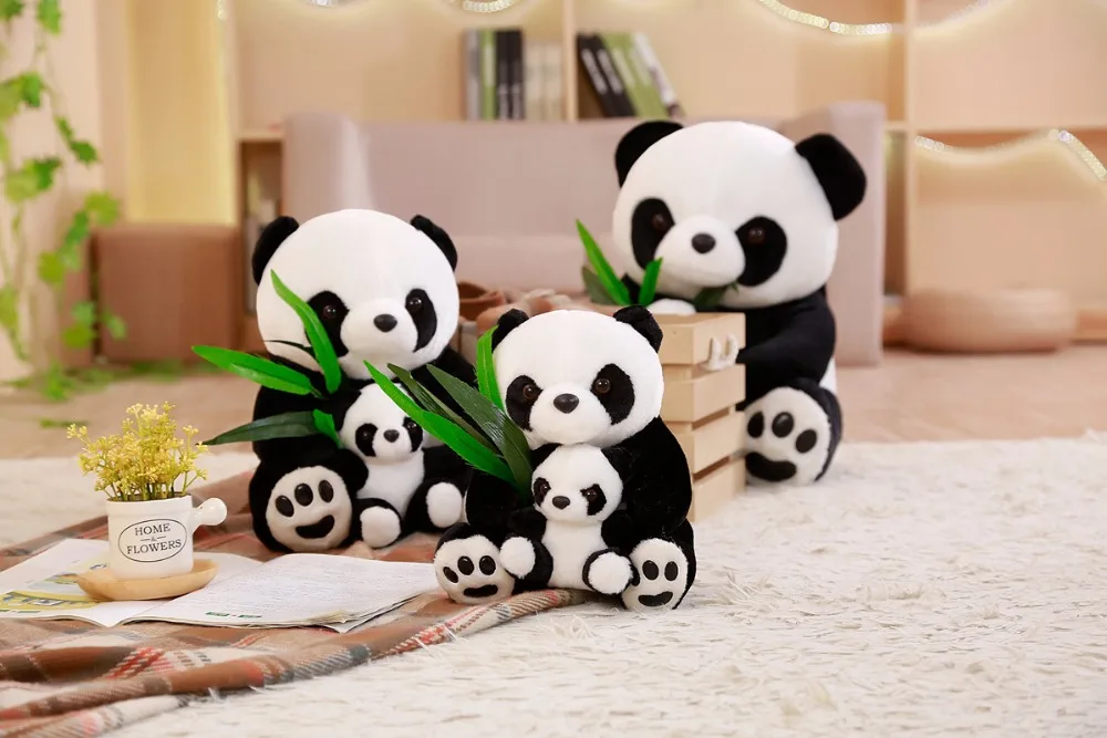 Neue Plüsch-Panda-Spielzeuge, niedliche Stofftierpuppe, Mutter und Sohn, Spielzeug, Geschenk für Kinder, Freunde, Mädchen, Heimdekoration, Weihnachtsgeschenk – Detail 4