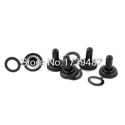 5Pcs 6Mm Dia Mini Tuimelschakelaar Waterdichte Boot Rubber Cover Cap Zwart