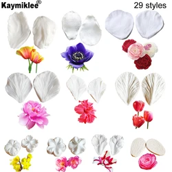 Large Peony Rose Tulip Orchid Flower Leaf Petal Veiner Silicone Mould Gumpaste Sugar Fondant Clay Mold  Cake Decorating ToolC337