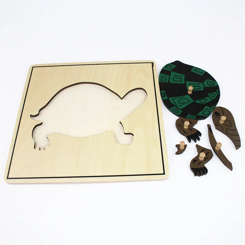 Baby Toy Kids Montessori Turtle Puzzle Animal for Children Wood for Early Childhood Education Preschool Training Learning