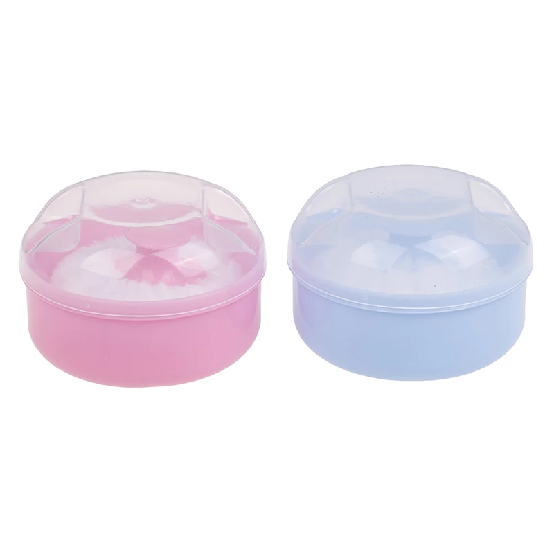 Nieuwe Hoge Kwaliteit Baby Zachte Gezicht Lichaam Cosmetische Poederdons Talkpoeder Spons Box Case Container 1Pcs Groothandel