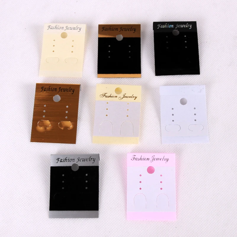 4.3x5.2cm 1400Pcs Black White Pink Plastic Fashion Jewelry Earrings Display Cards Holder For Stand Accessories Making Wholesale