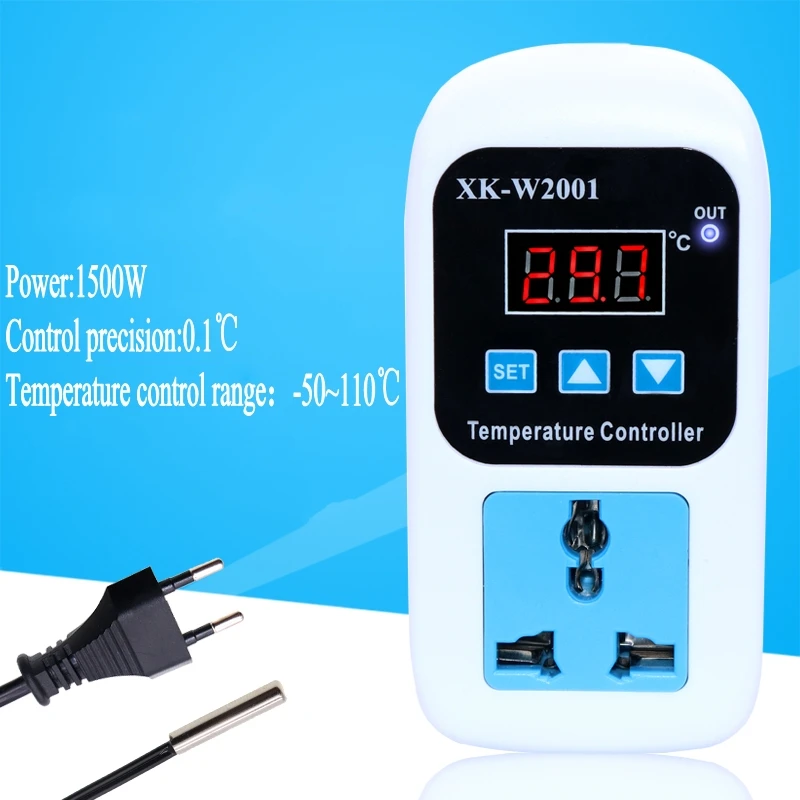 

Digital LED Thermometer Temperature Controller Thermostat Incubator Control Microcomputer Delay start With Probe 110-220V 1500W