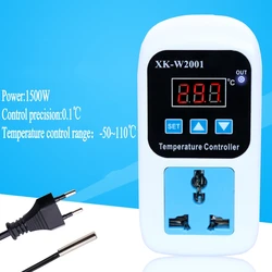 Digital LED Thermometer Temperature Controller Thermostat Incubator Control Microcomputer Delay start With Probe 110-220V 1500W