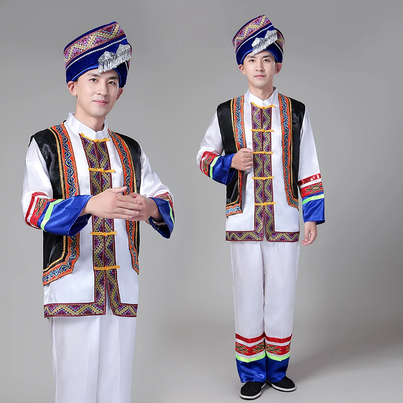 chinese national clothing for men minority clothing nationality dance costume for men minority clothes