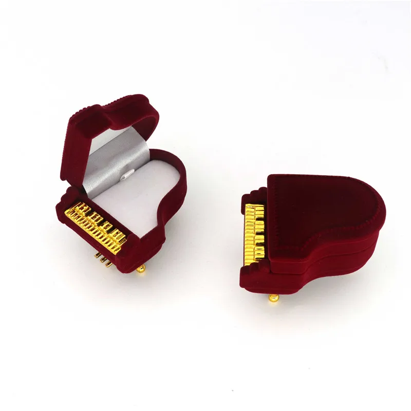 Samt Apfel Klavier Violine Sonnenblume Schmuck Geschenkbox Hochzeit Verlobungsring Box für Halskette Ohrring Armband Verpackung Display – Detail 17