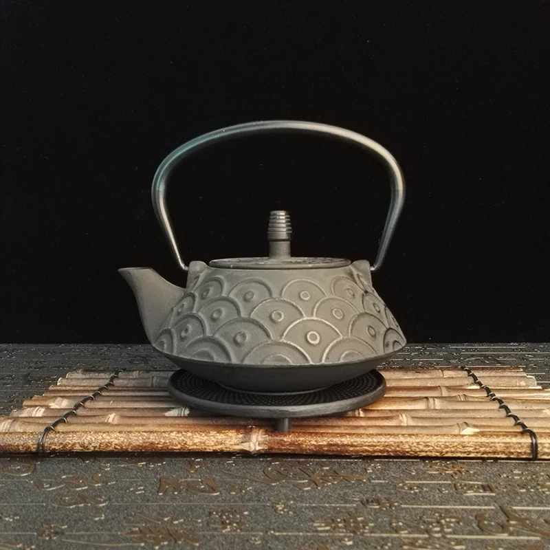 

800ml Boiled Teapot Kettle Handmade Cast Iron Health Puer Coffee Pot Kong Fu Tea Set with Tea Filtration Teakettle