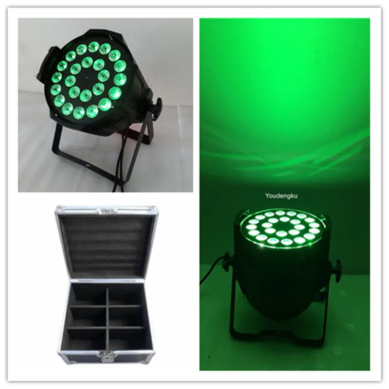 6 pieces with case RGBWA UV 24x18 led stage par can led dmx par led light price list par for show bar night club show wedding