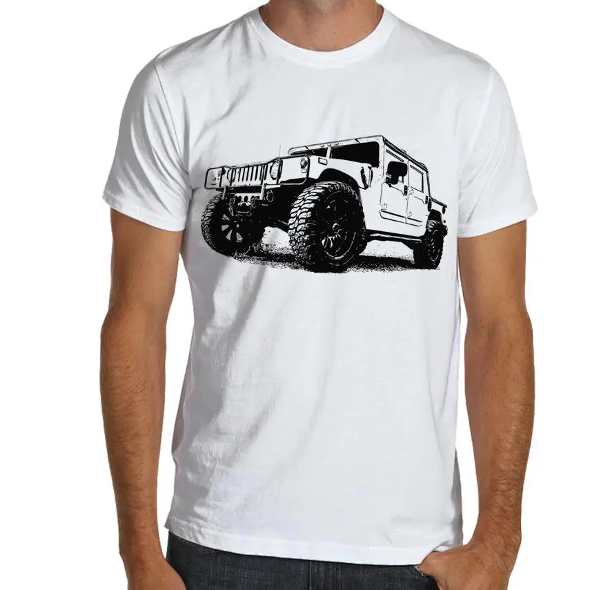 American Muscle Car H1 Pick-Up Humvee Off Road Cotton T-Shirt Multi Colors New 2019 Hip Hop Men Fashion Tees Short Sleeve Shirts