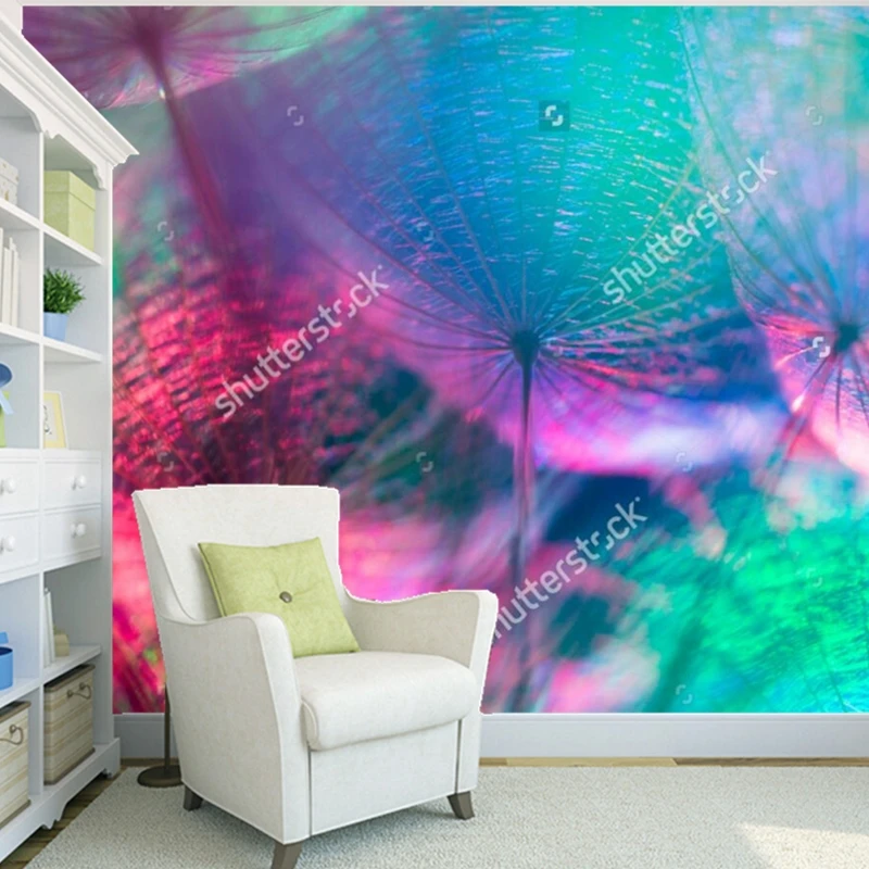 

Custom papel de parede infantil,Color abstract dandelion flower,3D fantasy for children's room living room wall wallpaper