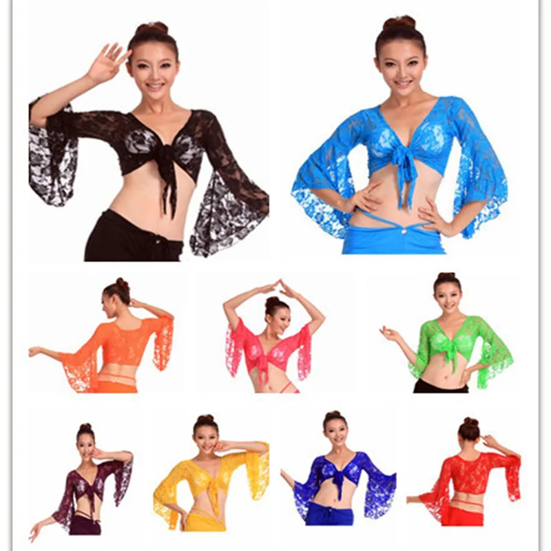 High quality sexy women belly dance tops lace belly dancing clothes on sale