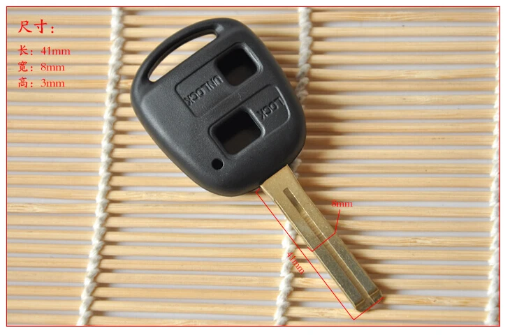 

High Quality Replacement Remote Key Case Fob 2 Button For Lexus TOY48 Uncut Short Blade (41mm) Fob Key Cover 5PCS/lot