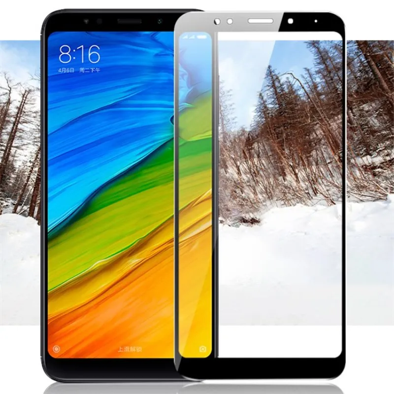 For Xiaomi Redmi 5 Plus glas screen protector full cover white and black protect film For xiaomi Redmi Note 5 Pro tempered glass