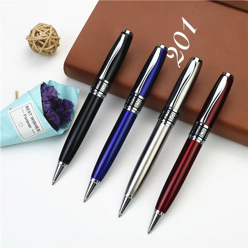 

Metal pen box luxury Roller pen 0.7mm Metal ballpoint pen School business writing gift Can engrave logo and name on case