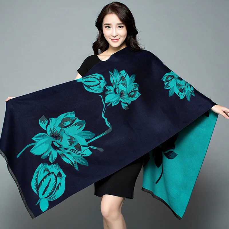 Fashion Brand Scarve Winter Shawl Women Thickening Wrap Scarf Pashmina Cashmere Scarf Oversize Soft Scarf Multipurpose Blanket