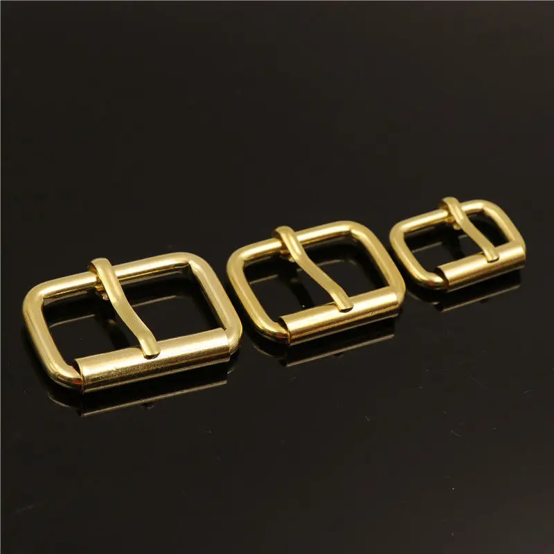 1piece Brass Roller Buckle Heel Bar Buckle End Bar Rectangle Single Pin for Leather Craft Bag Belt Strap Webbing