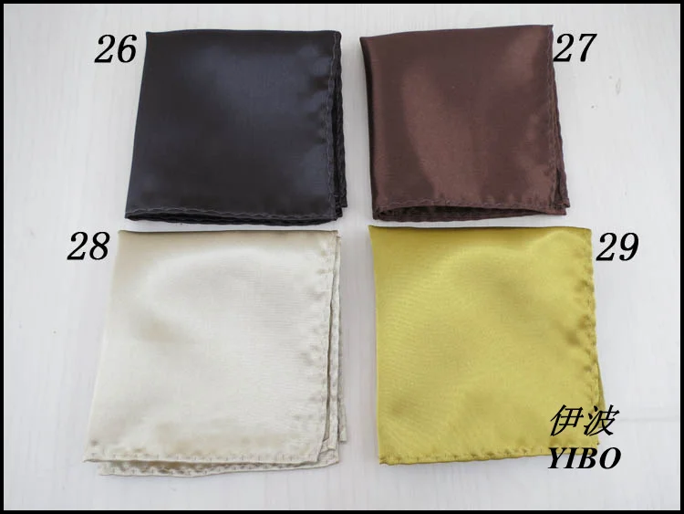 (10 pcs/lot) pure color Pocket square/slippy Rayon fabric/More than 30 color optional/men's accessories,Send randoml