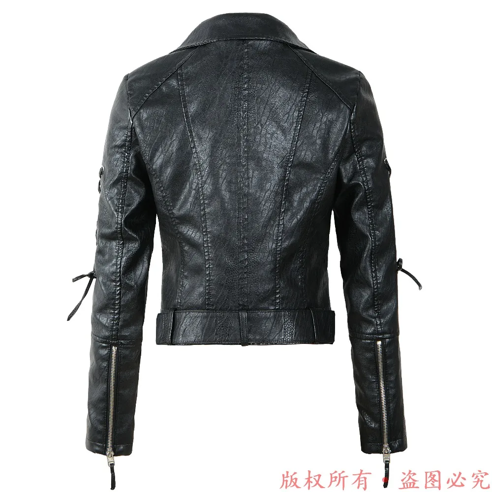 New Arrival 2021 brand Winter Autumn Motorcycle leather jackets red leather jacket women leather coat  slim PU jacket Leather