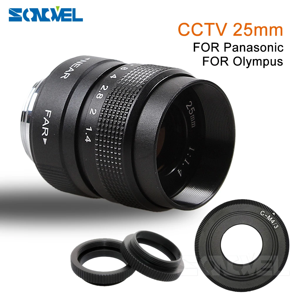 후지안 미러리스 CCTV 카메라 렌즈, TV 영화 초점 F1.4 C 마운트, 올림푸스 E-P1 P2 P3 P5 PL1 PL2 PL3 PL5 PM1 OM-D EM5 EM10, 25mm