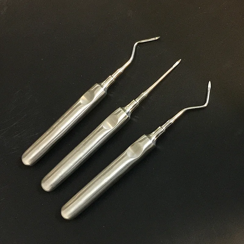 3Pcs Edelstahl Dental Luxating Lift Aufzug Zähne Clareador Gebogene Wurzel Hexagon Griff Zahnarzt Chirurgische Instrument Werkzeug – Detail 4