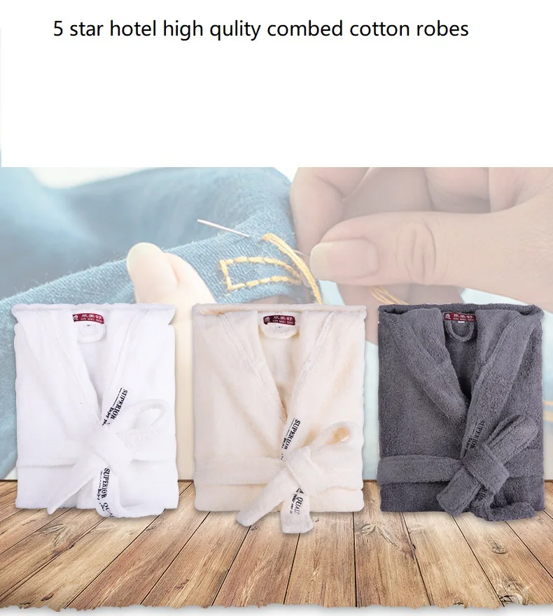 Thick Cotton Hooded Bathrobe Embroidery Soft Terry Robe Hotel Absorbent Night Dressing Gown Pijamas Bridesmaid Robes Household