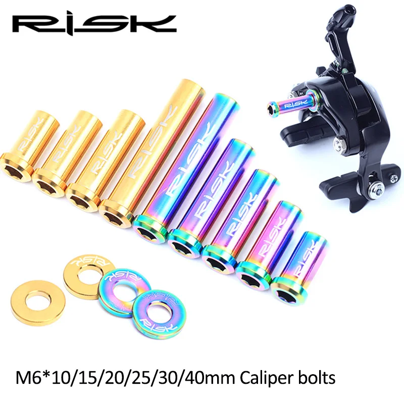 RISK M6*10/15/20/25/30/40mm Titanium Road Bike C Brake Calipers Bolts For Shimano 105/ULTEGRA/DURA ACE Bicycle Disc Brake Screws