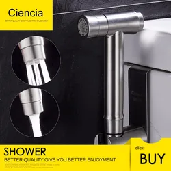 Ciencia SUS304 Stainless Steel Button Type 2-Ways mode Hand Held Shattaf Bidet Sprayer Shower   Set